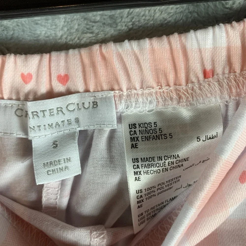 Charter‎ Club Girls 5 Pajama Set Pants Button Up Top Mommy and Me Pink Plaid PJs